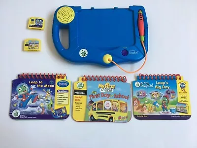 My First LeapPad Learning System W/ Console 3 Flip Books & 2 Cartridges WORKS! • $23.99