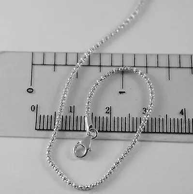 18k White Gold Chain Mini Basket Round Popcorn Link 1 Mm Width 15.75 Inch  • $411.60