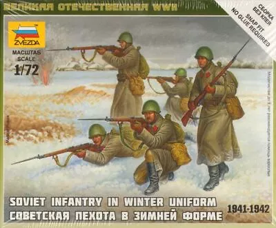 Zvezda 1/72 Soviet Infantry (Winter Uniform) # 6197 - Plastic Model Figures • £9.49