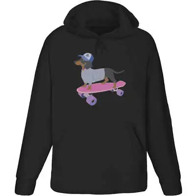 'Dachshund On Skateboard' Adult Hoodie / Hooded Sweater (HO029820) • $31.10