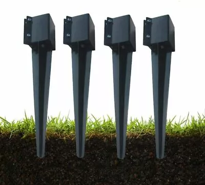 4 PCS MTB Fence Post Anchor Ground Spike Metal Black Powder Coated 24x 4 X 4 In • $78.75