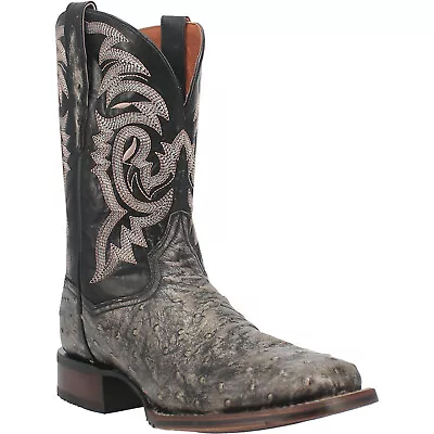 Dan Post Mens Dillinger Black Full Quill Ostrich Cowboy Boots • $323.99