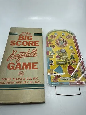 Vintage Marx The Big Score Deluxe Bagatelle Tabletop Pinball Game • $172.80