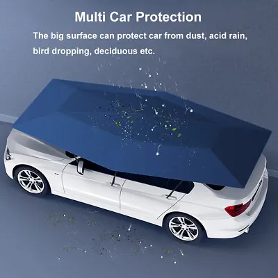 4.2M Portable Automatic Manual Car Umbrella Tent Sun Proof Outdoor Remote Cover • $279.99