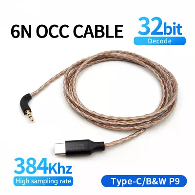 6N OCC HiFi DAC Type C To P9 Audio Cable For Bowers Wilkins B&W P9 Headphone BW • $47.44