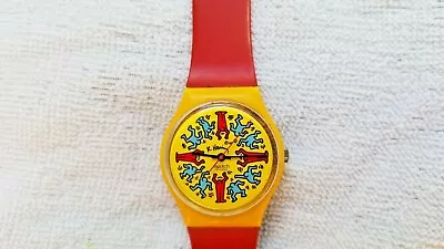 $700 • Buy Vintage Keith Haring Modele Avec  Gz 100 Swatch Watch 3539 9999 Works Retro