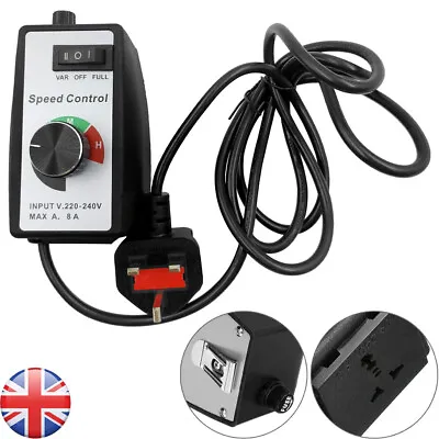 220V-240V 8A Variable Router Speed Controller Electric Motor Rheostat For Fan UK • £16.82