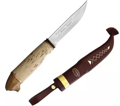 Marttiini Bear Fixed Knife 4.33  1.4034 Stainless Blade Curly Birch Handle 49011 • $122.89