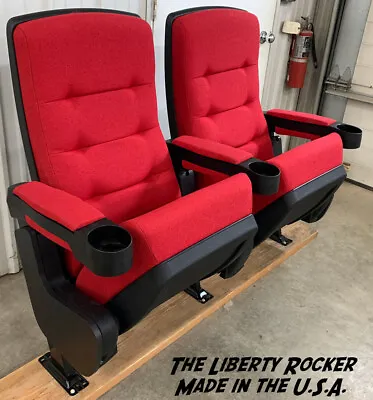 4 NEW MOVIE CINEMA Seats Rocking Home Theater Seating Rocker Made In The USA RED • $1849