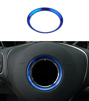 BLUE Aluminum Alloy Steering Wheel Emblem Ring Trim Fits W204 W212 W166 GLK • $16.50