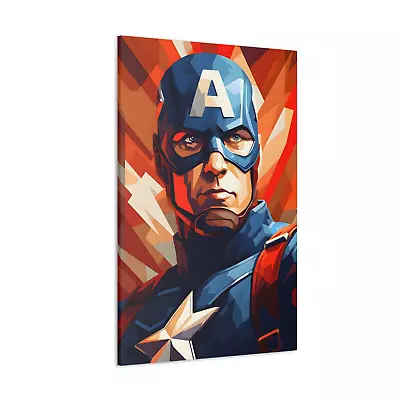 Captain America Canvas Marvel Avengers Abstract Print Wall Art Decor • £15.99