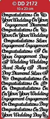 DD 2172: Pretty Font Wedding Engagement Congratulations Rings Peel Off Stickers • £1.15