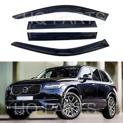 For 16-23 Volvo XC90 Smoke Tint Window Visor Sun Wind Rain Guard Vent Deflector • $58.88