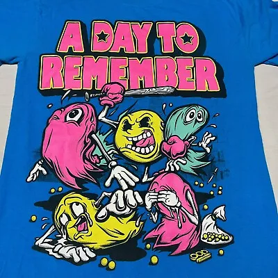 Vintage A Day To Remember 2-sided Small Blue T- Shirt Band Emo Rock Concert Tour • $84.99