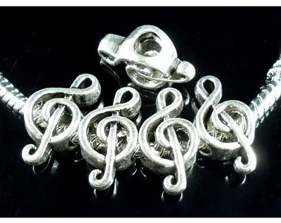 30pcs Tibetan Silver Musical Note Beads Fit European Charm Bracelet ZY165 • $4.89