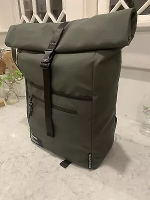 London Clime Rubberized Rolltop Backpack Grey/olive • $45