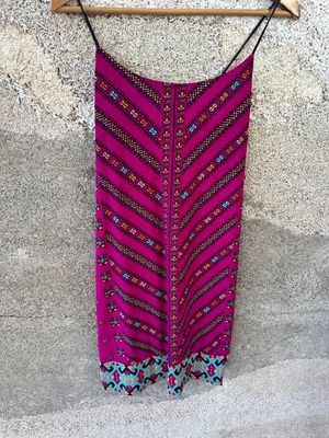$18 • Buy Tigerlily Mini Dress Multicoloured Pink Size 10 Tie Back