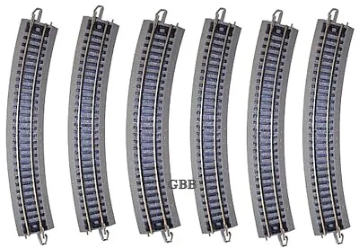 $14.97 • Buy 6 Pcs N Scale 11.25  Radius Nickel Silver Curved E-Z Track Bachmann New 44801