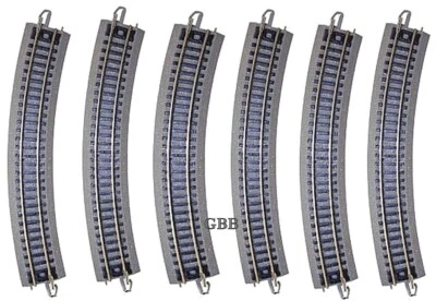 $14.97 • Buy 6 Pcs N Scale 11.25  Radius Nickel Silver Curved E-Z Track Bachmann New 44801