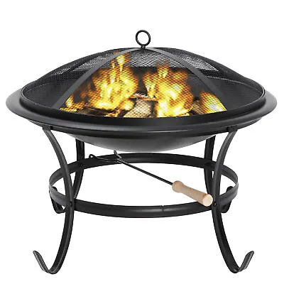 $39.58 • Buy 22 Fire Pit Black Steel Portable Wood Burning Mesh Spark Outdoor Stove Fireplace