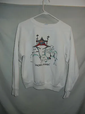 VTG 70s/80s Mogul Mania Ski Sweatshirt White Med Snowboard Crazy Shirts • $13.99