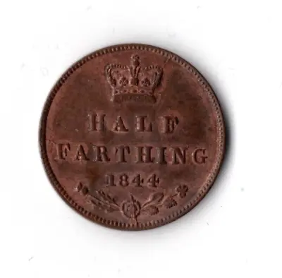 1844 Queen Victoria. Half Farthing. Bronze 2.6g 18mm. GVF • £11