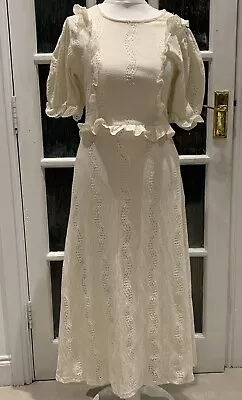 NEW Zara Cream Long Frill Dress. Size Small. Spring / Summer • £15