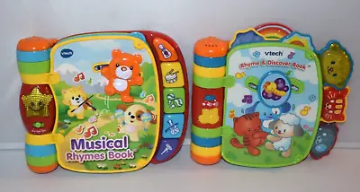$16.99 • Buy Lot Of Vtech Toys Musical Rhymes Book And Rhyme And Discover Book Lights Sounds