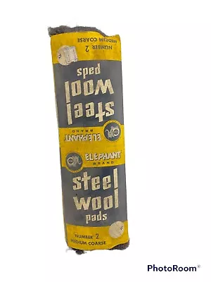 Vtg Elephant Brand Steel Wool Pads Number 2 Medium Course NEW 2 Connected Packs • $26.99