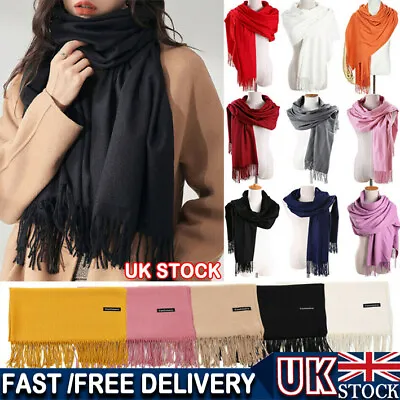 £4.99 • Buy Ladies Faux Cashmere Scarf Pashmina Wool Shawl Soft Large Thick Warm Luxury Wrap