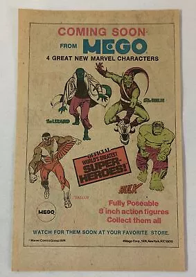 1974 Mego Toys Ad Page ~ MARVEL CHARACTERS ~ LizardGreen GoblinFalconHulk • $7.99