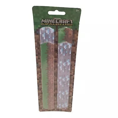 Minecraft Slap Rulers Bracelets - Birthday Party Bag Filler Favors 4-Pack Mojang • $8.79