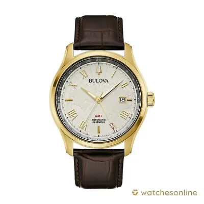 New Bulova Men's Wilton GMT Automatic Brown Calendar 43MM Watch 97B210 • $449