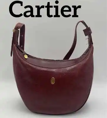 $137 • Buy Cartier Shoulder Bag Must Line Wine Red Women's USED FROM JAPAN