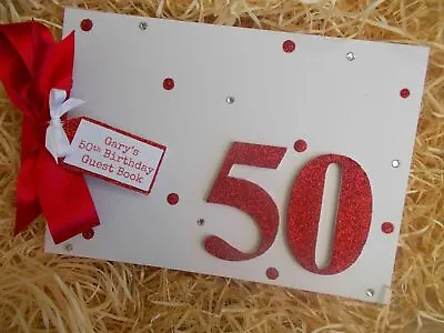 £12.95 • Buy  Glitter Personalised 50th Birthday Guest Book Scrapbook Memory Photo Album Gift