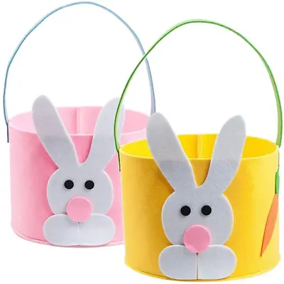 £11.76 • Buy Foreverup 2PCS Easter Bunny Baskets, Easter Bunny Felt Bag, Easter Eggs Hunt Egg