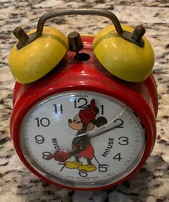 Vintage Bradley Mickey Mouse Walt Disney Wind Up Alarm Clock Germany Not Working • $16.95