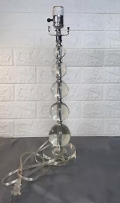 Vintage Lucite Clear Stacked Orb / Balls Table Lamp W/ Lucite Round Base • $34.99