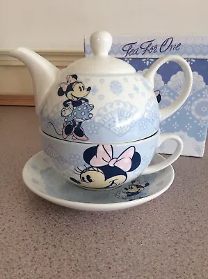 Disney Store Minnie Mouse Tea For  One  Set In Box Teapot Cup & Saucer • £16.99