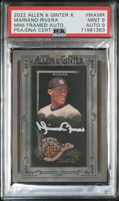 MARIANO RIVERA 2022 Allen & Ginter X Mini Framed Auto MAMR PSA Mint 9 Pop 1! • $155