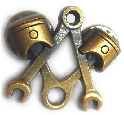 Piston Mechanic Masonic Wrench Harley Indian Antique Gold Lapel Pin • $12.99