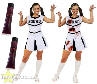 £16.99 • Buy Ladies Bloody Cheerleader Halloween Fancy Dress Costume Horror Zombie Dead