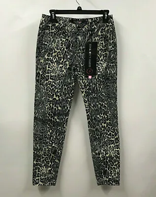 NWT FREE STYLE Womens Size 5 Gray Animal Print Skinny Stretch Pants / Jeans • $12.99