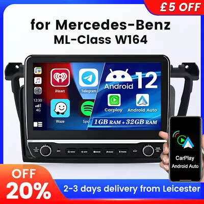 For Mercedes Benz Ml-w164 Gl-x164 Apple Carplay Car Radio Android 12 Navi 4+64g • £159.99