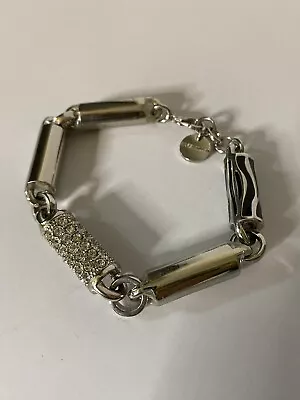 Karen Millen Chunky Silver & Crystal Bracelet BNWOTstill Has Plastic Protectors  • £39