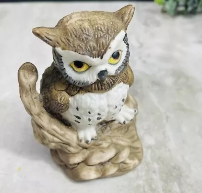 Vintage Enesco Wise Old Owl Porcelain Figurine Collectible Wild Bird Japan 1979 • $14.99