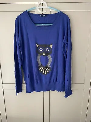 £3.50 • Buy Etam Women’s Size XL Blue Owl Jumper