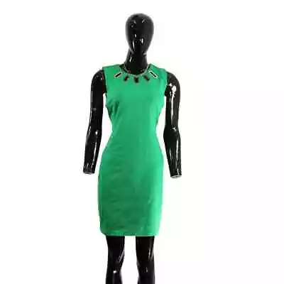 Vibrant Green Michael Kors Sheath Dress Gold Accents • $50