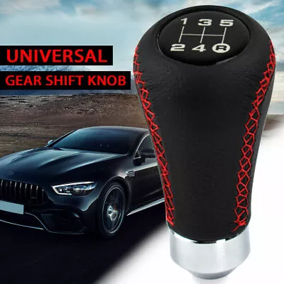 Universal 5 Speed Leather Car Manual Shift Knob Gear Stick Shifter Lever Handle • $12