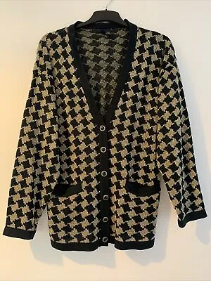 Vintage Womens C&A Your Sixth Sense Black&Gold  Geo Print Timeless Classic 16 • £19.99